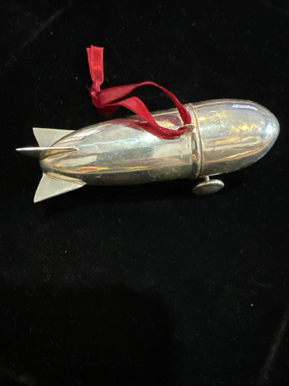 Silver plated Zeppelin Ornament/ liquor shaker.